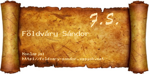 Földváry Sándor névjegykártya
