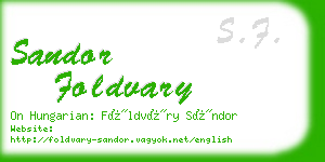 sandor foldvary business card